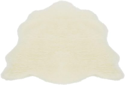 An Image of Homemaker Faux Fur Sheep Shape Rug - 75x90cm - Natural