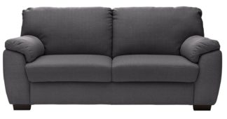 An Image of Argos Home Milano 3 Seater Fabric Sofa - Charcoal