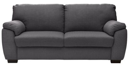 An Image of Argos Home Milano 3 Seater Fabric Sofa - Charcoal