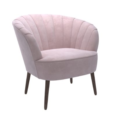 144831c95fc0d581c91840cd0bd1e16aa59f8d839fdd72c2202e68dabcf8b41f.jpg An Image of Rosalie Velvet Shell Chair - Pink Pink