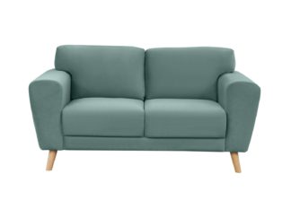 An Image of Habitat Snuggle 2 Seater Velvet Sofa - Teal