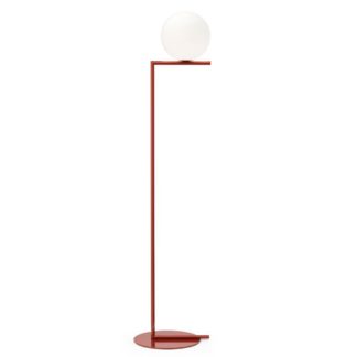 An Image of Flos IC F1 Floor Light Glossy Red Burgundy