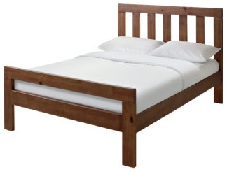 An Image of Habitat Chile Double Bed Frame - Dark Stain