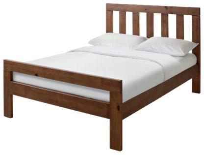 An Image of Habitat Chile Double Bed Frame - Dark Stain