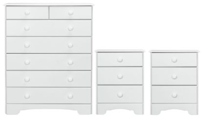 An Image of Argos Home Nordic 2 Bedsides & 5+2 Drawer Set - Soft White