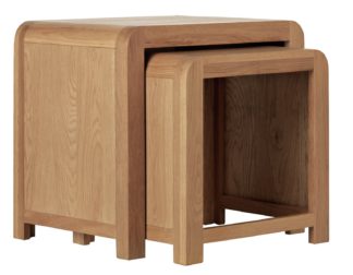 An Image of Habitat Novara Nest of 2 Tables - Oak Veneer