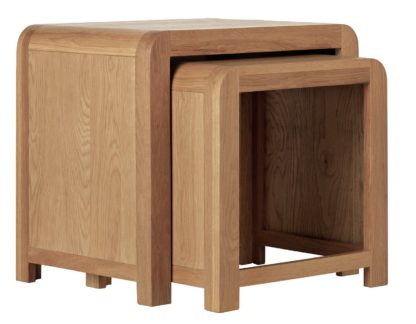 An Image of Habitat Novara Nest of 2 Tables - Oak Veneer