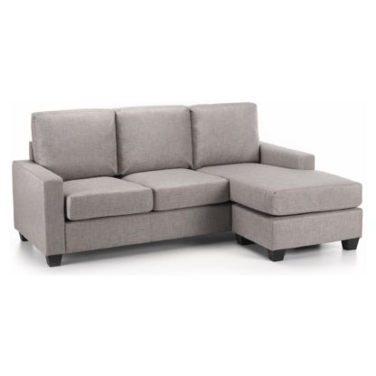 An Image of Carla Reversible Fabric Corner Chaise Sofa Grey