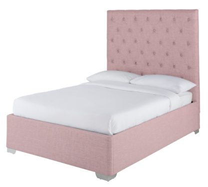 An Image of Habitat Monique Kingsize Bed Frame - Pink