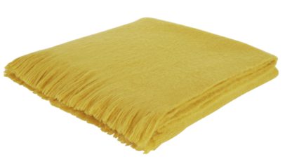 An Image of Habitat Nylah Acrylic Throw - 130 x 170cm - Mustard