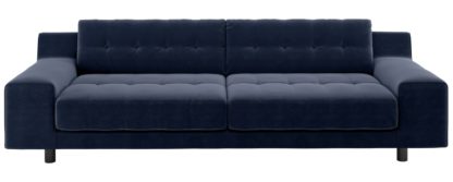 An Image of Habitat Hendricks 4 Seater Velvet Sofa - Navy