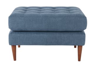 An Image of Habitat Hudson Fabric Footstool - Linnet