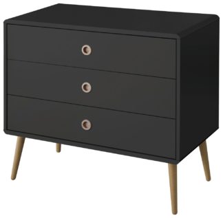 An Image of Softline 3 Drawer Chest of Drawers - Black