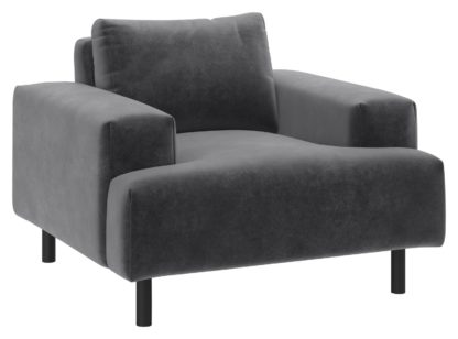 An Image of Habitat Julien Velvet Armchair - Grey