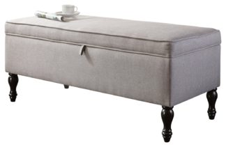 An Image of Windsor Fabric Cushioned Ottoman - Grey
