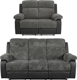 An Image of Argos Home Bradley 2 & 3 Seater Recliner Sofa - Charcoal