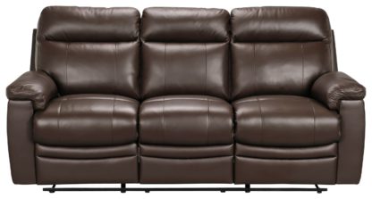 An Image of Argos Home Paolo 3 Seater Manual Recliner Sofa - Ivory