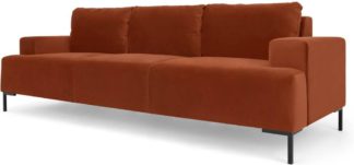 An Image of Frederik 3 Seater Sofa, Nutmeg Orange Velvet