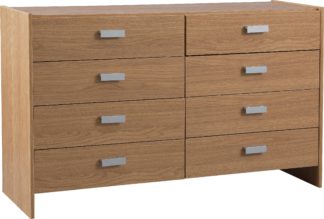 An Image of Argos Home Capella 4 + 4 Drawer Chest - Oak Effect