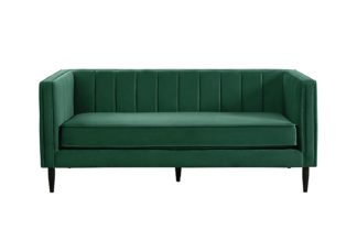 An Image of Habitat Vanessa 3 Seater Velvet Sofa - Green