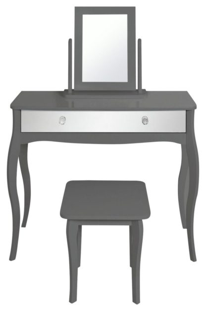 An Image of Argos Home Amelie Mirror Dressing Table Set - Grey