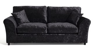 An Image of Argos Home Megan 3 Seater Fabric Sofa - Black