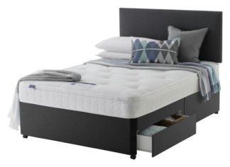 An Image of Silentnight Travis Ortho 2 Drw Charcoal Divan Bed - Double