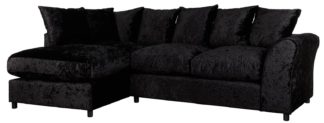An Image of Argos Home Megan Large Left Corner Fabric Sofa - Black