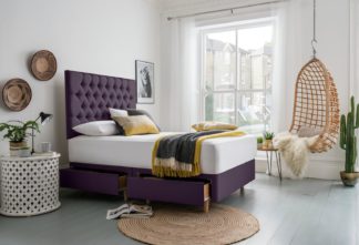 An Image of Silentnight Sassaria Superking 4 Drawer Divan Bed - Purple