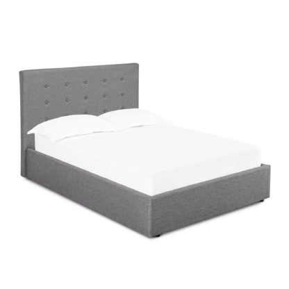 An Image of Lucca Grey Upholstered Bed Frame Grey
