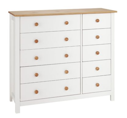 An Image of Habitat Scandinavia 5 + 5 Drawer Chest - Two Tone