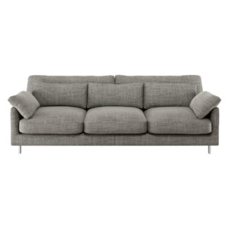 An Image of Habitat Cuscino 3 Seater Fabric Sofa - Black and White