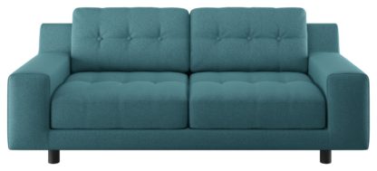 An Image of Habitat Hendricks 2 Seater Fabric Sofa - Teal