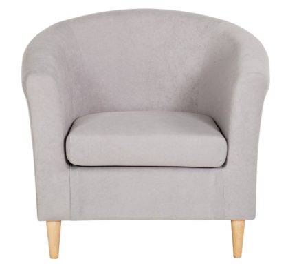 An Image of Habitat Fabric Tub Chair - Light Grey