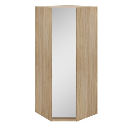 An Image of Genoa Corner Mirored Wardrobe Brown