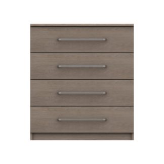 An Image of Parker Beige 4 Drawer Chest Dark Wood (Brown)