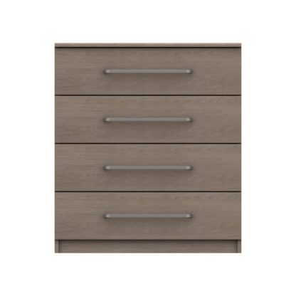 An Image of Parker Beige 4 Drawer Chest Dark Wood (Brown)