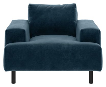 An Image of Habitat Julien Velvet Armchair - Navy