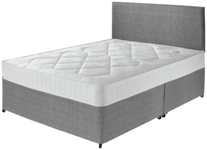 An Image of Argos Home Elmdon Comfort Small Double Divan Bed - Grey