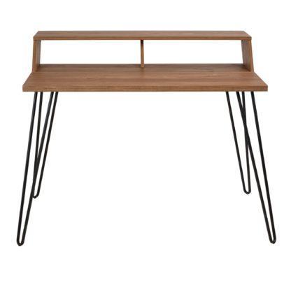 An Image of Bea Oak Effect Smart Desk Mid Oak (Brown)