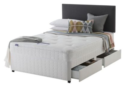 An Image of Silentnight Travis Miracoil Ortho 4Drw Kingsize Divan -White