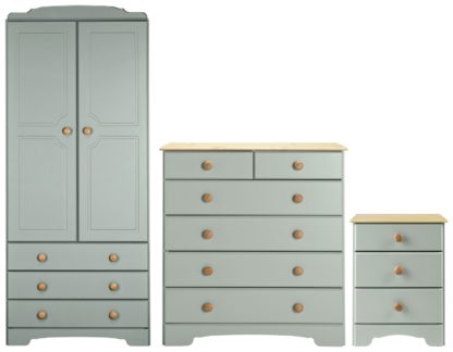 An Image of Argos Home Nordic 3 Piece 2 Door Wardrobe Set - Pine