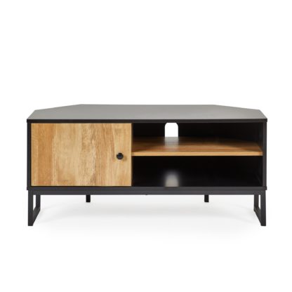 An Image of Greenwich Corner TV Stand Black and Brown