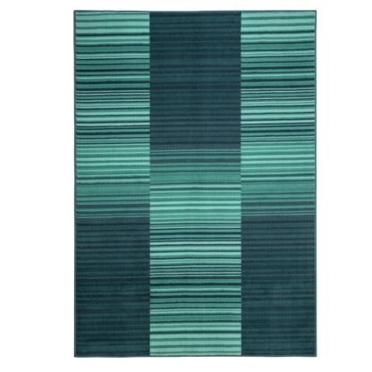 An Image of Habitat Abstract Stripe Rug - 120x170cm - Blue