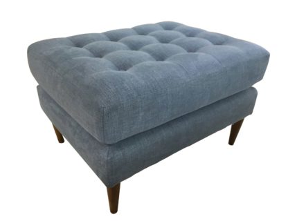 An Image of Habitat Hudson Linnet Footstool - Blue