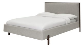 An Image of Habitat Twain Walnut Kingsize Bed Frame - Grey