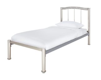 An Image of Argos Home Sparkle Single Metal Bed Frame - Chrome