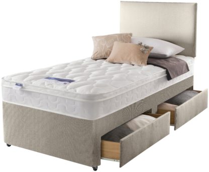 An Image of Silentnight Auckland Natural 2 Drawer Divan - Single