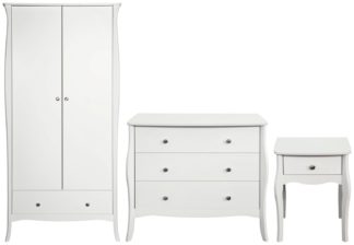 An Image of Amelie 3 Piece 2 Door Wardrobe Set - White