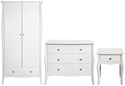 An Image of Amelie 3 Piece 2 Door Wardrobe Set - White